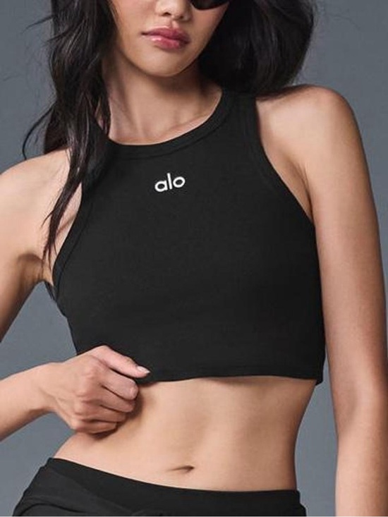 ALO Yoga Tops - ALO Yoga Black Aspire Tank —  Size M